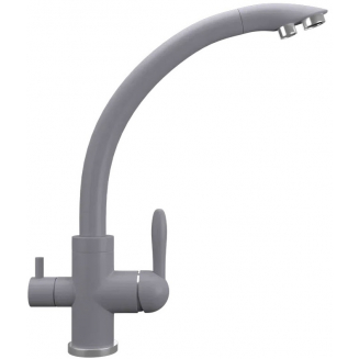 Смеситель для кухни ULGRAN Quartz UQ-017 с краном для питьевой воды, бетон