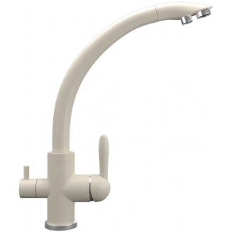 Смеситель для кухни ULGRAN Quartz UQ-017 с краном для питьевой воды, лён