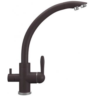 Смеситель для кухни ULGRAN Quartz UQ-017 с краном для питьевой воды, трюфель