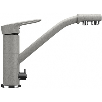 Смеситель для кухни ULGRAN U-010 310 с краном для питьевой воды, серый