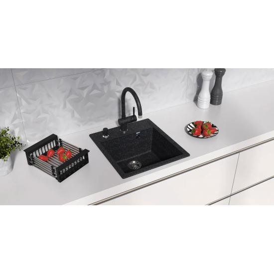 Смеситель для кухни ULGRAN U-021 308 чёрный