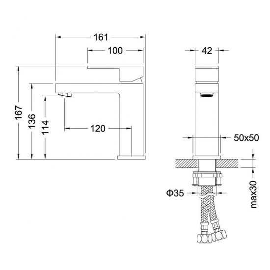 Смеситель для раковины AQUATEK Либра AQ1610MB матовый чёрный