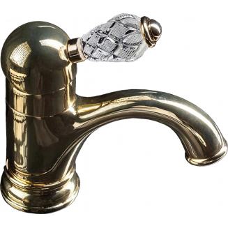Смеситель для раковины BOHEME Crystal 281-CRST золото