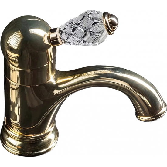 Смеситель для раковины BOHEME Crystal 281-CRST золото