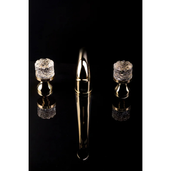 Смеситель для раковины BOHEME Crystal 297-CRST золото