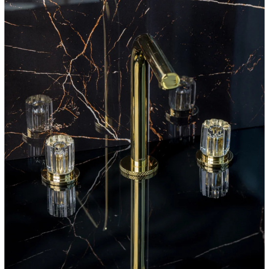 Смеситель для раковины BOHEME Elegante 152-G-EL золото глянцевое