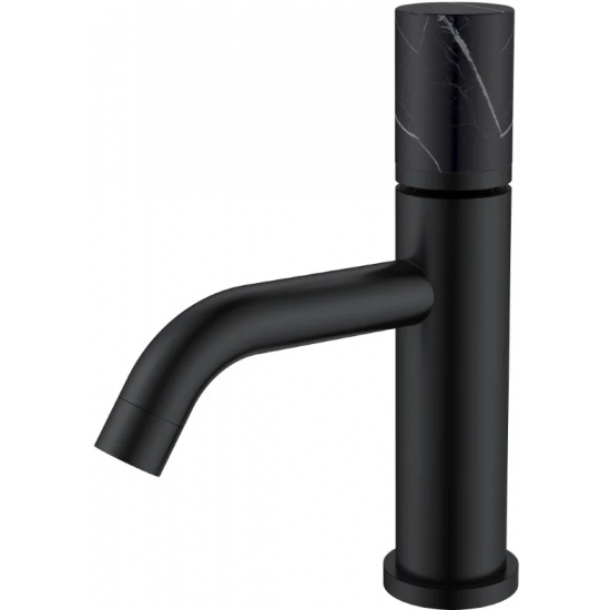 Смеситель для раковины BOHEME Stick 121-B-MR-B чёрный, чёрный мрамор