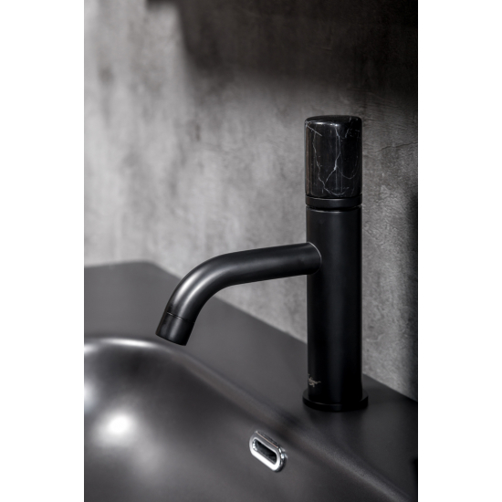 Смеситель для раковины BOHEME Stick 121-B-MR-B чёрный, чёрный мрамор