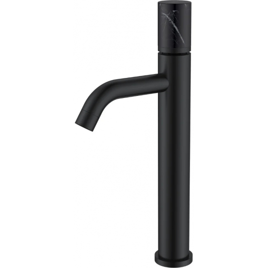 Смеситель для раковины BOHEME Stick 122-B-MR-B чёрный, чёрный мрамор