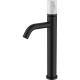 Смеситель для раковины BOHEME Stick 122-B-MR-W чёрный, белый мрамор