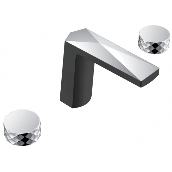 Смеситель для раковины BOHEME Venturo 150-BCR-DIAMOND чёрный, хром