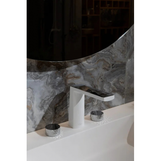Смеситель для раковины BOHEME Venturo 150-WCR-DIAMOND белый, хром