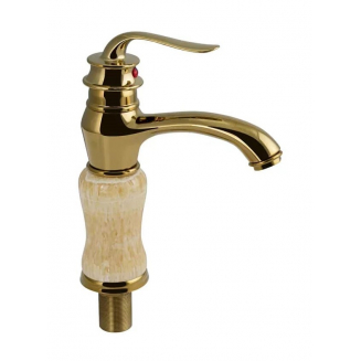 Смеситель для раковины BRIMIX 1671 из пластика АБС, жёлтый мрамор с золотом