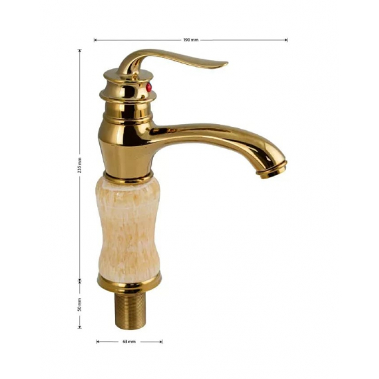 Смеситель для раковины BRIMIX 1671 из пластика АБС, жёлтый мрамор с золотом