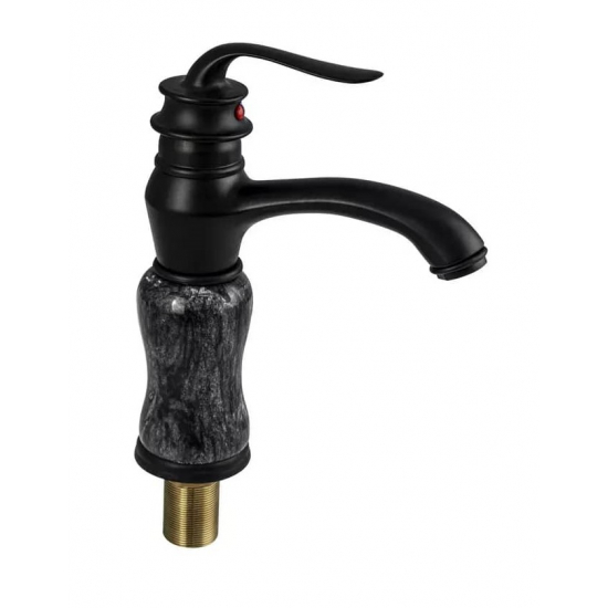 Смеситель для раковины BRIMIX 1681 из пластика АБС, под чёрный мрамор с чёрными вставками