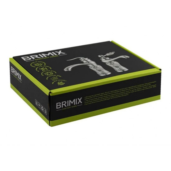 Смеситель для раковины BRIMIX 1681 из пластика АБС, под чёрный мрамор с чёрными вставками