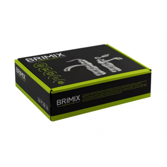 Смеситель для раковины BRIMIX 1701 из пластика АБС, чёрного цвета с белыми вставками
