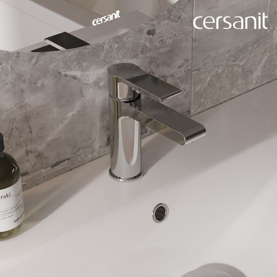 Смеситель для раковины CERSANIT Brasko A63020 с донным клапаном, хром