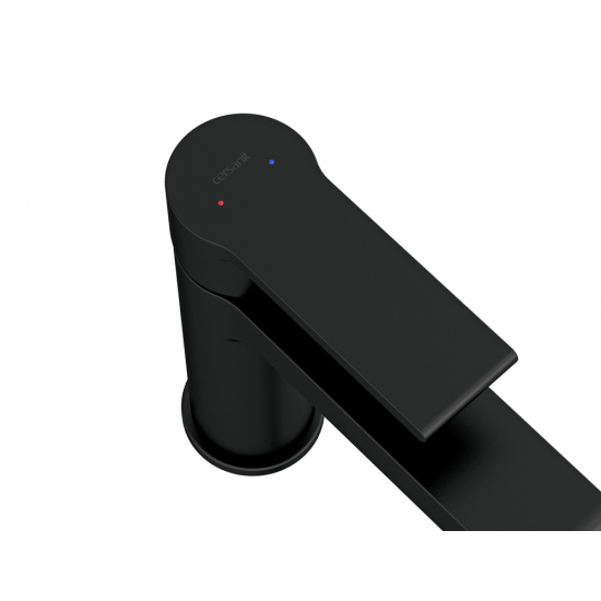Смеситель для раковины CERSANIT Brasko Black A63107 с донным клапаном, чёрный матовый