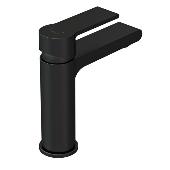 Смеситель для раковины CERSANIT Brasko Black A63107 с донным клапаном, чёрный матовый