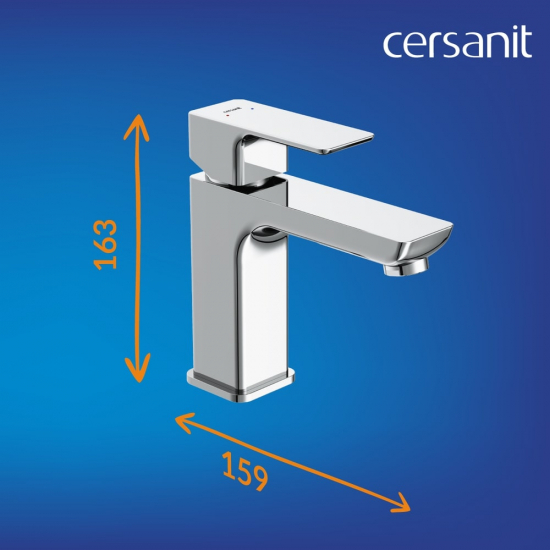 Смеситель для раковины CERSANIT Geo A63039 с донным клапаном, хром