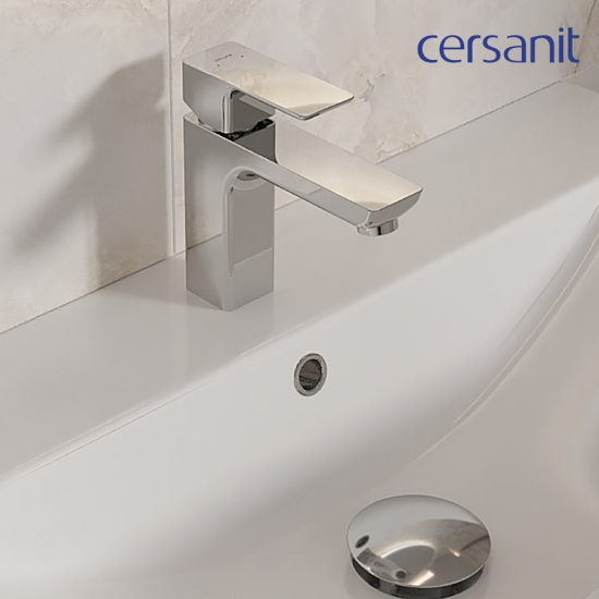 Смеситель для раковины CERSANIT Geo A63039 с донным клапаном, хром