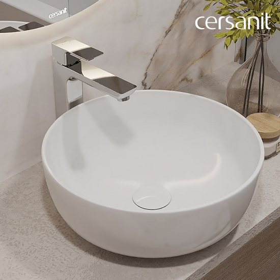 Смеситель для раковины CERSANIT Geo A63043 с донным клапаном, хром