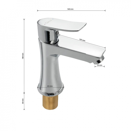 Смеситель для раковины CONSUL 3130 ручка литая, хром