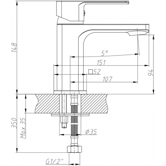Смеситель для раковины DECOROOM DR20011 хром