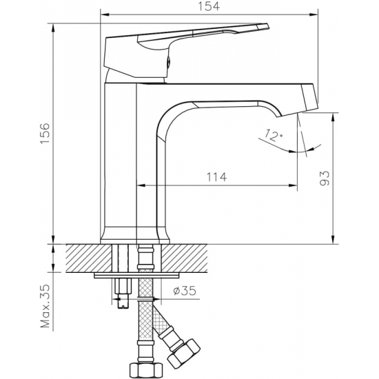 Смеситель для раковины DECOROOM DR23011 хром