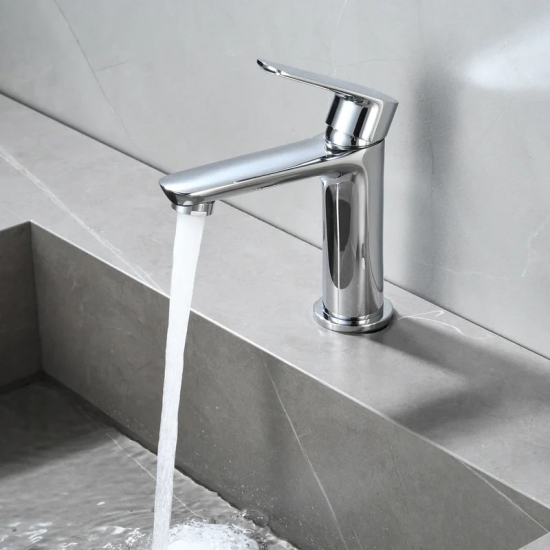 Смеситель для раковины DECOROOM DR29011 монолитный, хром