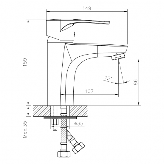 Смеситель для раковины DECOROOM DR70011 хром