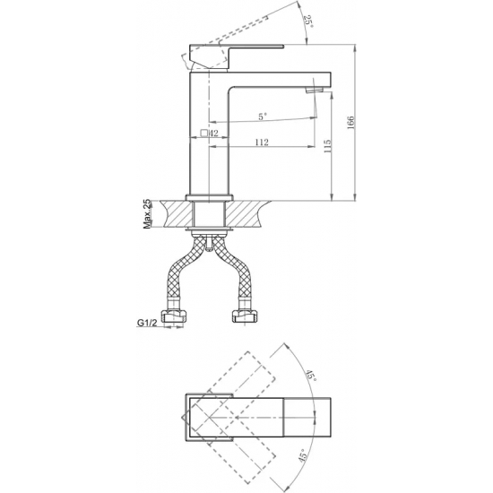 Смеситель для раковины D&K Bayern.Liszt DA1512105 чёрный