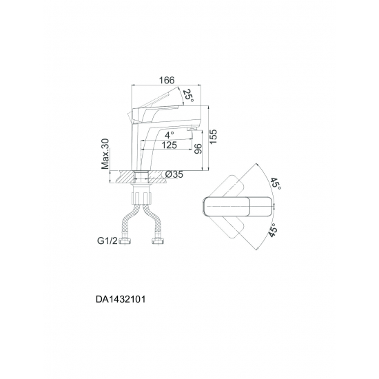 Смеситель для раковины D&K Berlin.Freie DA1432101 хром