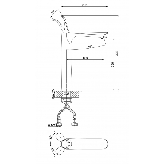 Смеситель для раковины D&K Venice.Baciano DA1032059 чёрный/золото