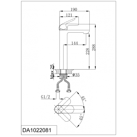 Смеситель для раковины D&K Venice.Gondola DA1022081 хром