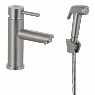 Смеситель для раковины FASHUN A58101A с гигиеническим душем, сатин