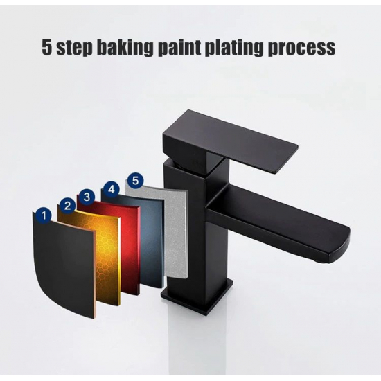 Смеситель для раковины FMARK FS8101H из нержавеющей стали, чёрный