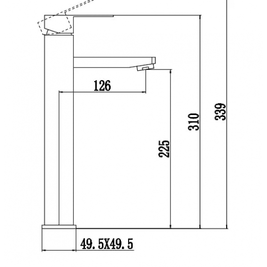 Смеситель для раковины FMARK FS8111H из нержавеющей стали, чёрный