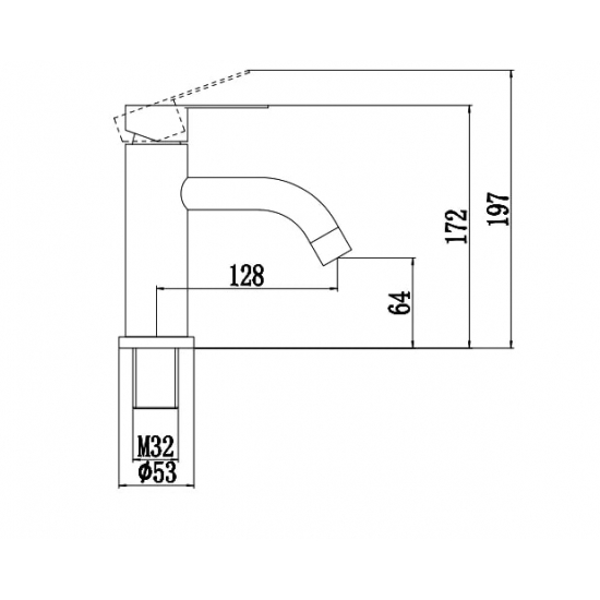 Смеситель для раковины FMARK FS8201H из нержавеющей стали, чёрный