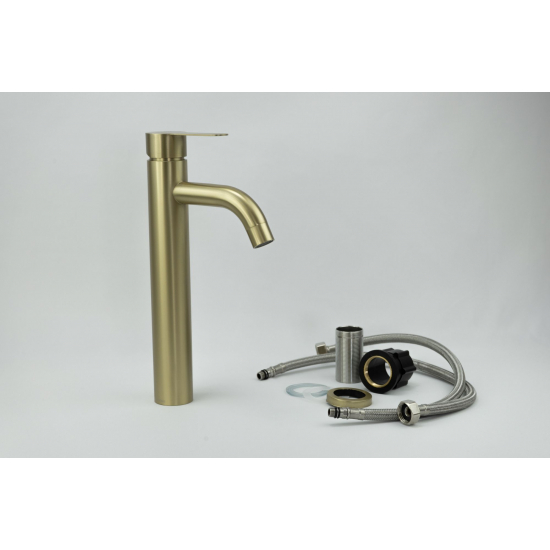 Смеситель для раковины FMARK FS8211C из нержавеющей стали, матовое золото