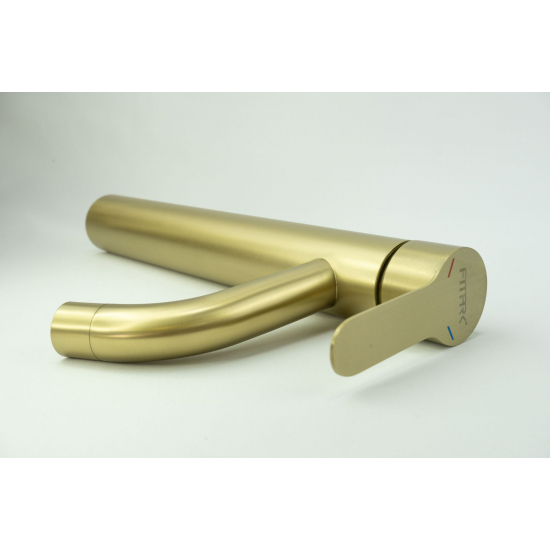 Смеситель для раковины FMARK FS8211C из нержавеющей стали, матовое золото