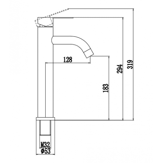 Смеситель для раковины FMARK FS8211H из нержавеющей стали, чёрный