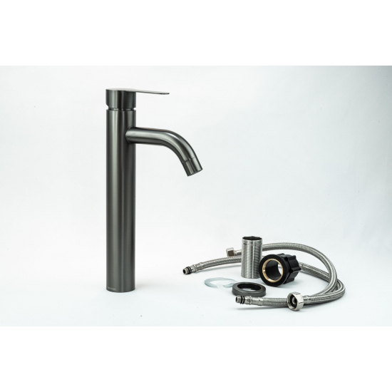 Смеситель для раковины FMARK FS8211Q из нержавеющей стали, графит