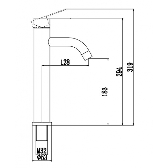 Смеситель для раковины FMARK FS8211Q из нержавеющей стали, графит
