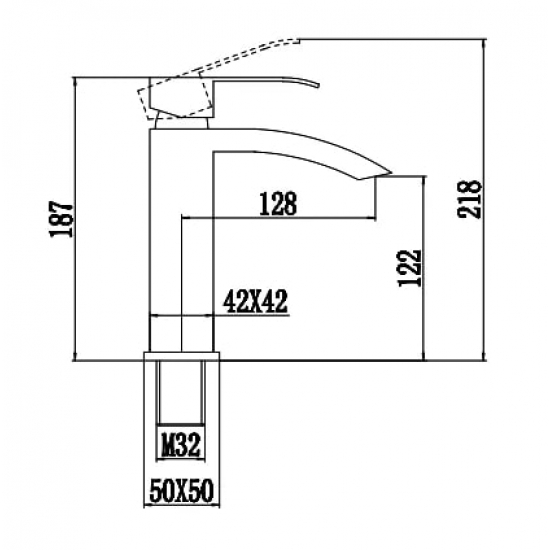 Смеситель для раковины FMARK FS8601H из нержавеющей стали, чёрный