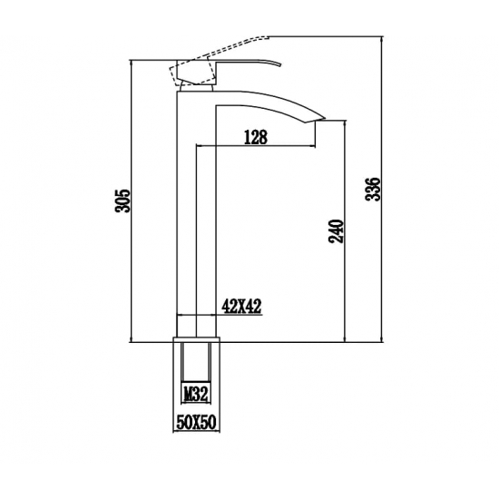 Смеситель для раковины FMARK FS8611H из нержавеющей стали, чёрный