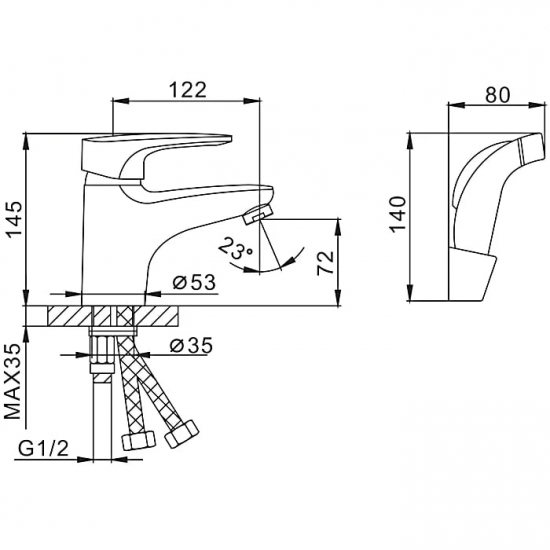 Смеситель для раковины FRAP H68 F1268 с гигиеническим душем