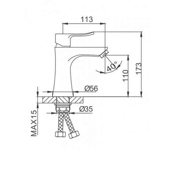 Смеситель для раковины FRUD R10101 хром