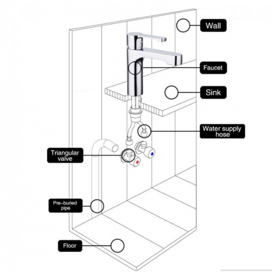 Смеситель для раковины GAPPO G02 G1002-2 хром
